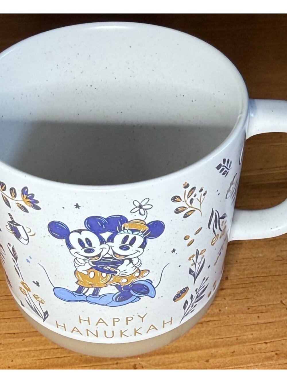 Disney Parks Happy Hanukkah Mug 17oz Mickey Minnie Mouse Menorah Ceramic Coffee